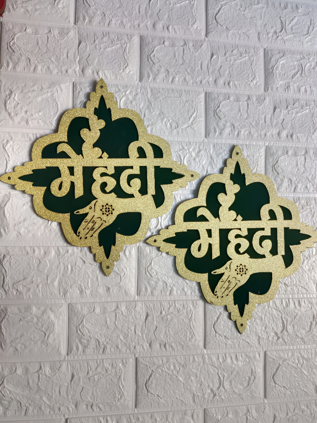 Sellplus 2 Pcs Green Square Mehndi Hanging