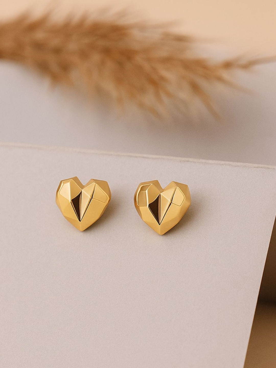 SALVE Origami Heart Shaped Studs