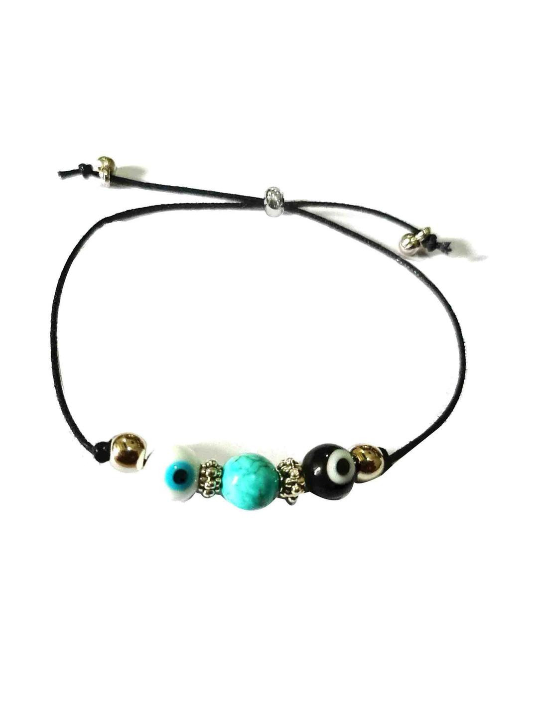 gurjari jewellers Black Thread Adjustable Oxidized Charms Anklet