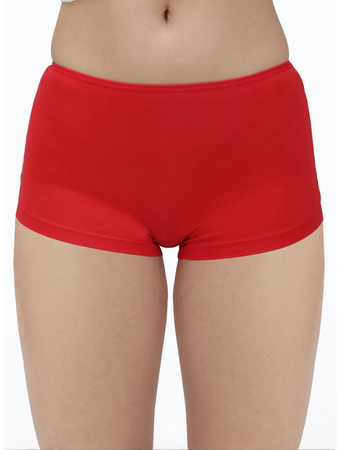 Amul Comfy Pack of 5 Women's Cotton Plain Boy Shorts