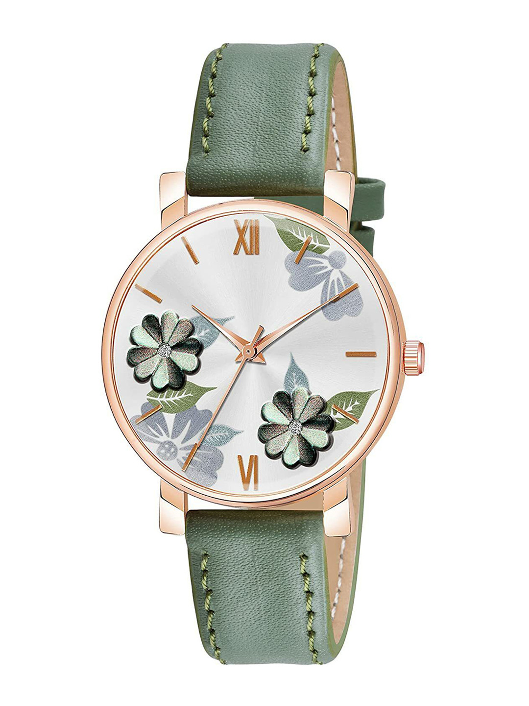 Gopal Shopcart Women Printed Dial Analogue Watch C_36 Green Leather_F