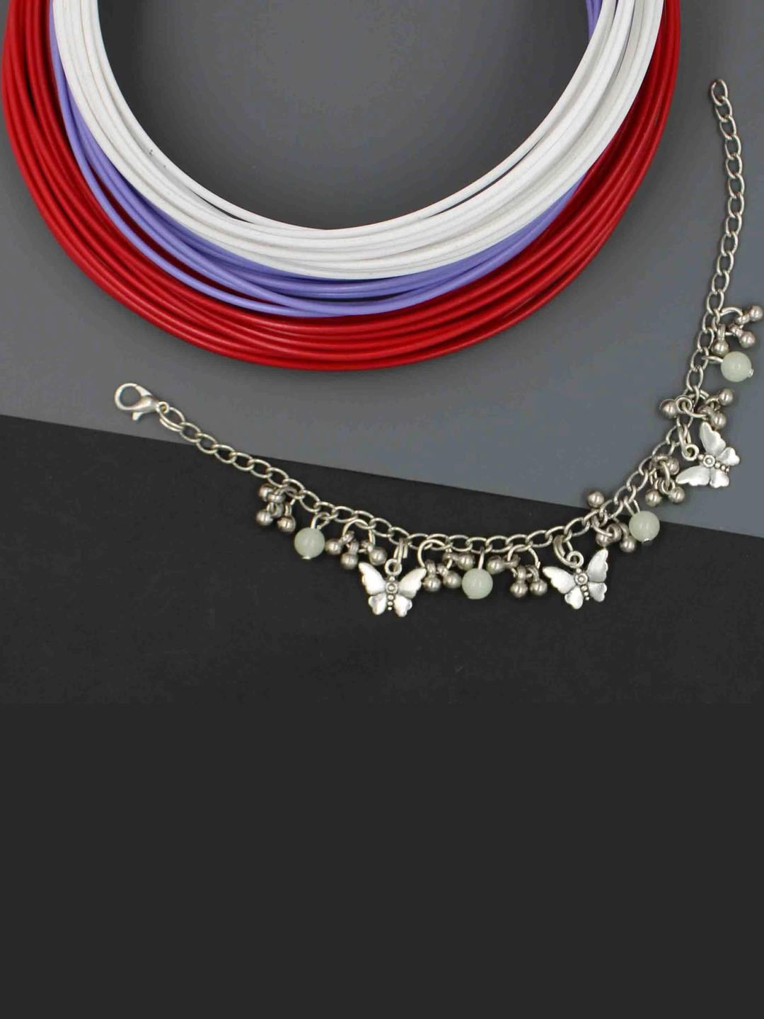 gurjari jewellers Women Glow In Dark Beads With Butterfly Charms Bracelet