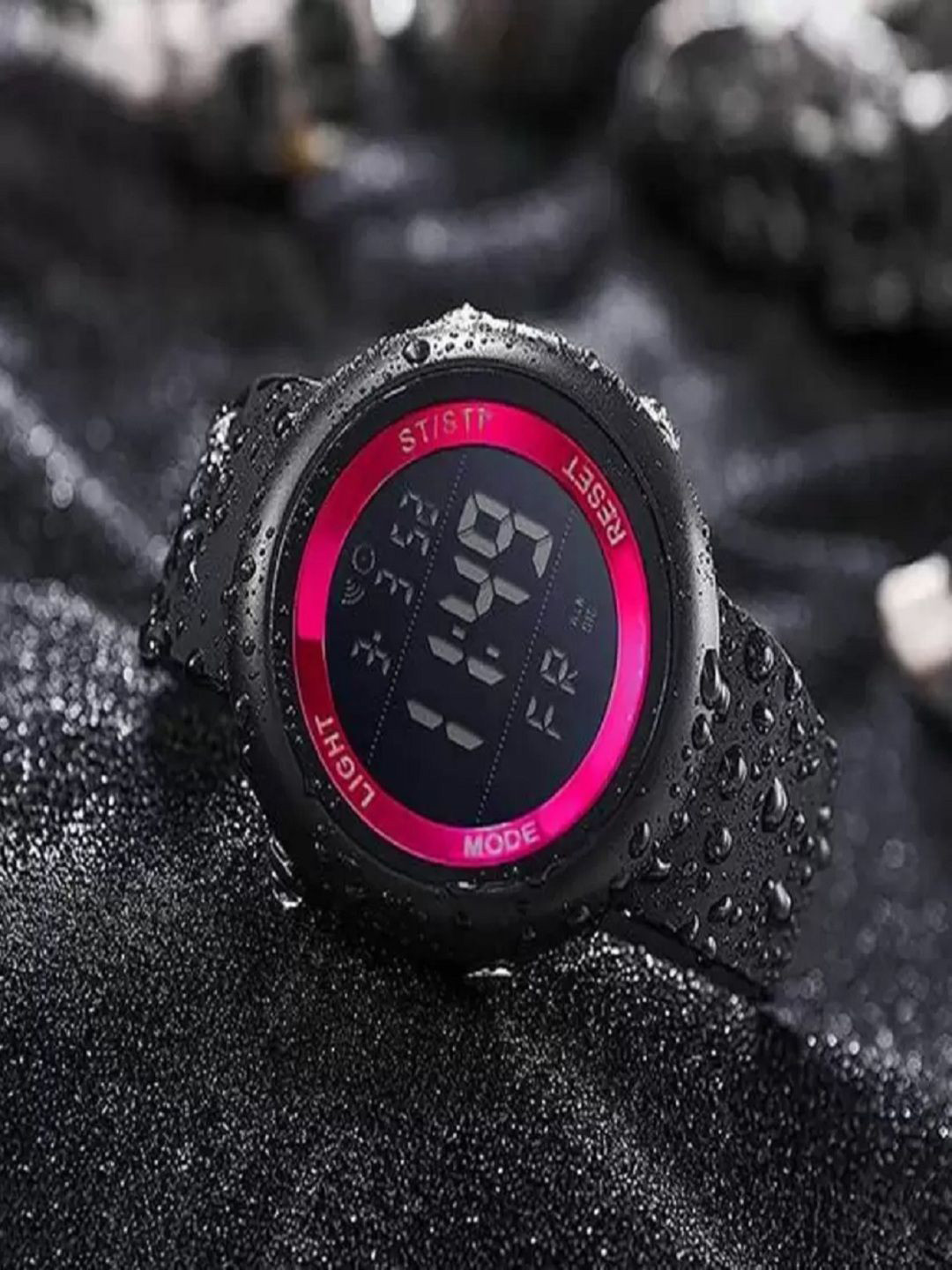 Hala Men Patterned Dial Water Resistant Digital Watch BEN-RED-SINGLE