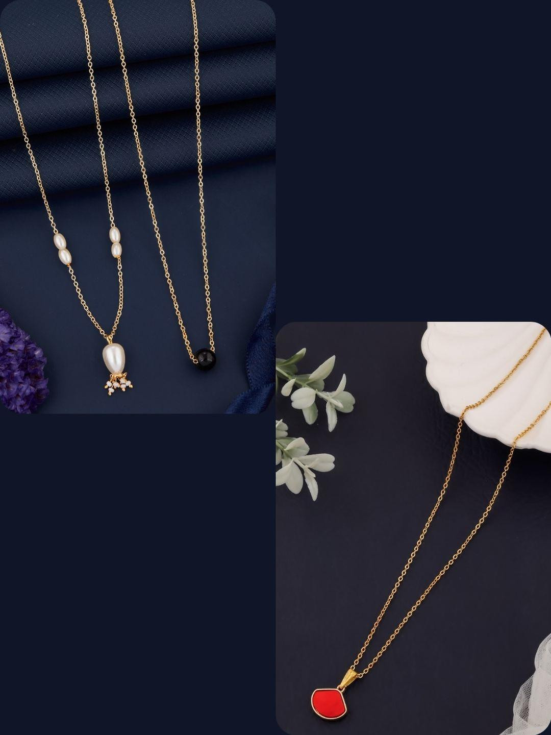 DressBerry Women Multicolor Pack of 3 Stylish Necklaces