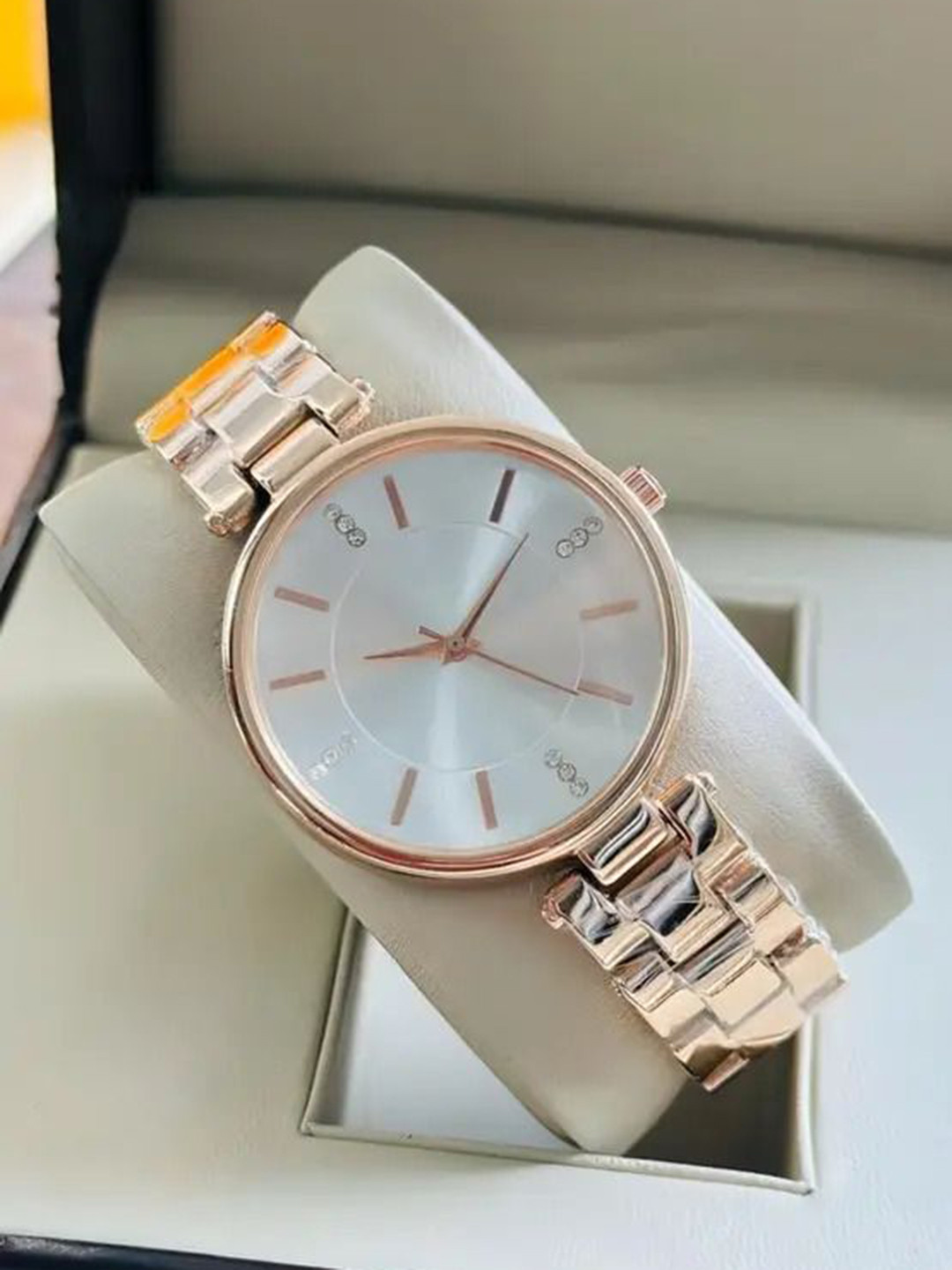 SELLORIA Women Mother of Pearl Dial Analogue Watch Diamond Studded