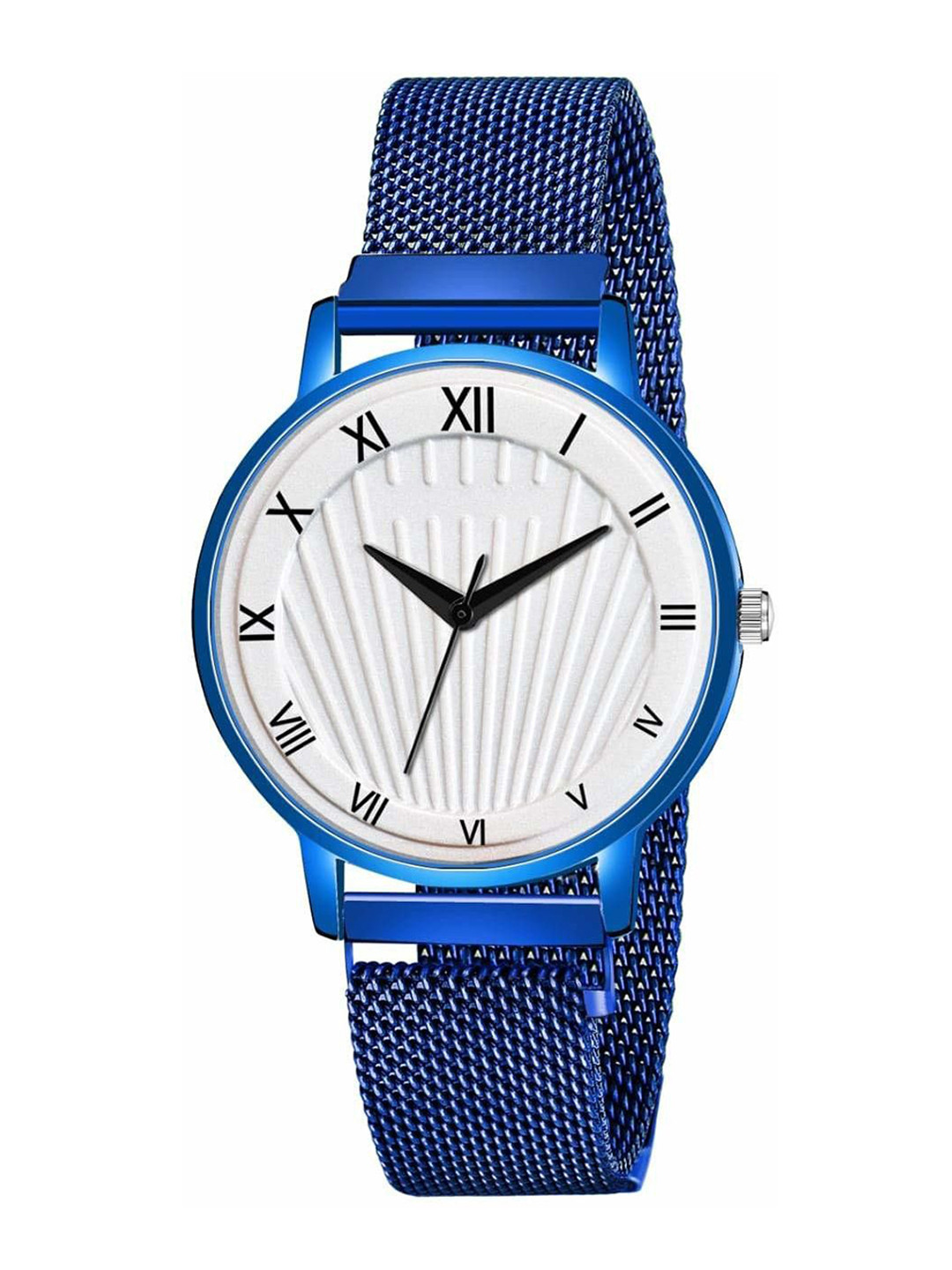 CSAMON Women Textured Dial Magnetic Straps Analogue Watch Csamon_16 Blue white Dial