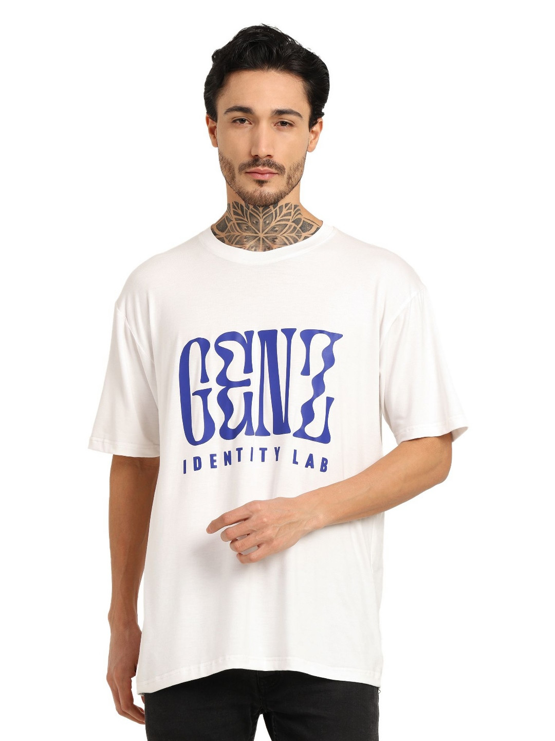 Bamboology Men Anti Odour Typography Printed Round Neck Oversized T-shirt