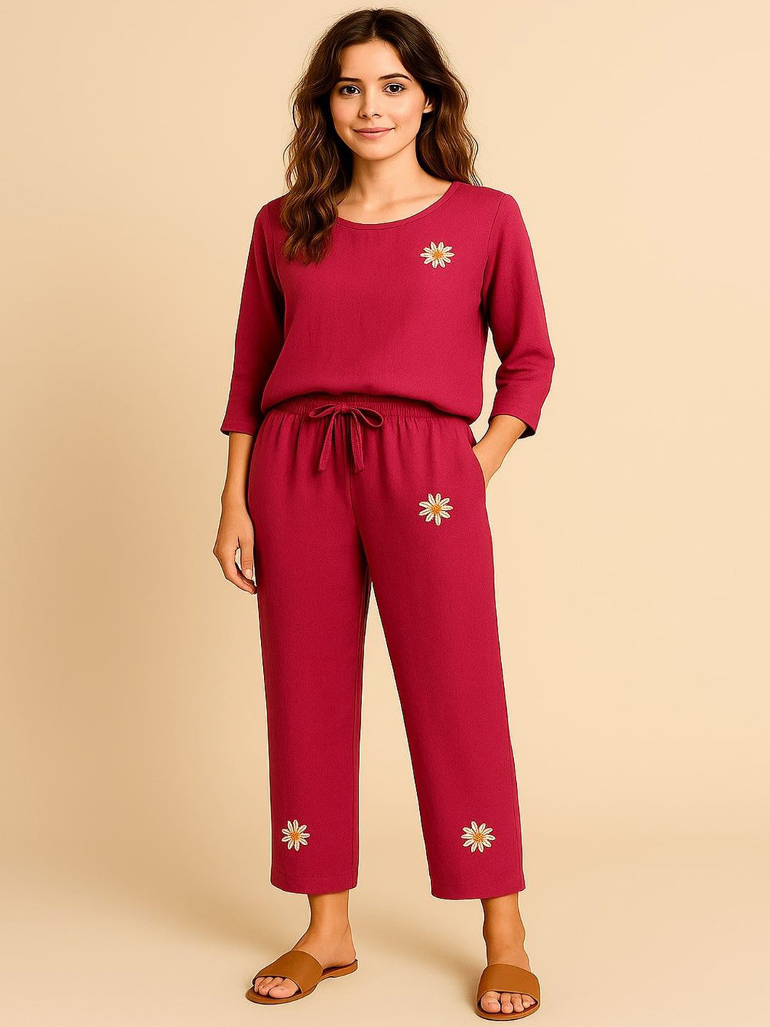 GAB Embroidered Top With Trousers Co-Ords