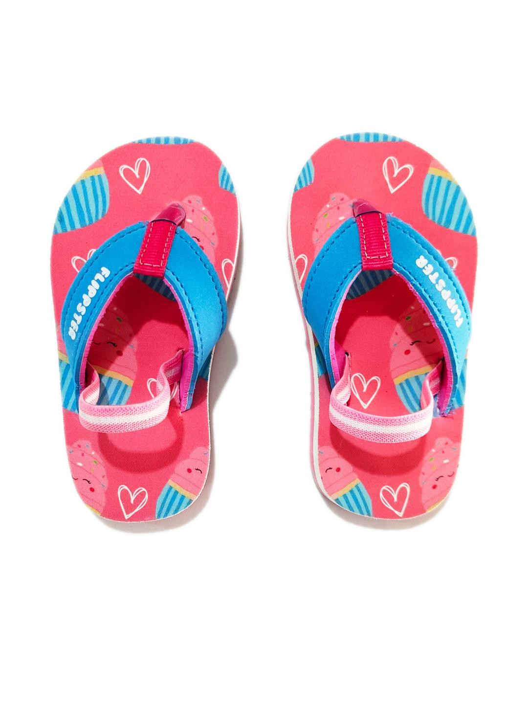 FLIPPSTER Kids Pink and Blue Flip Flops With Back Strap
