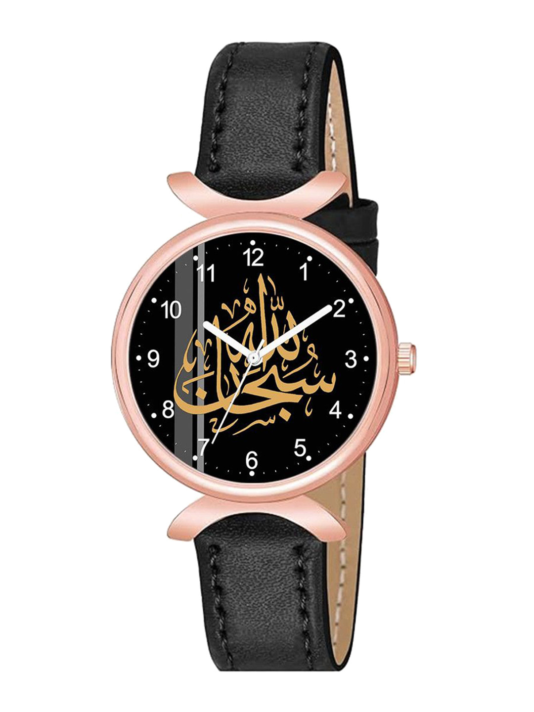 CSAMON Women Printed Regular Straps Analogue Watch C37RG Islamic NUM05 BLK L W