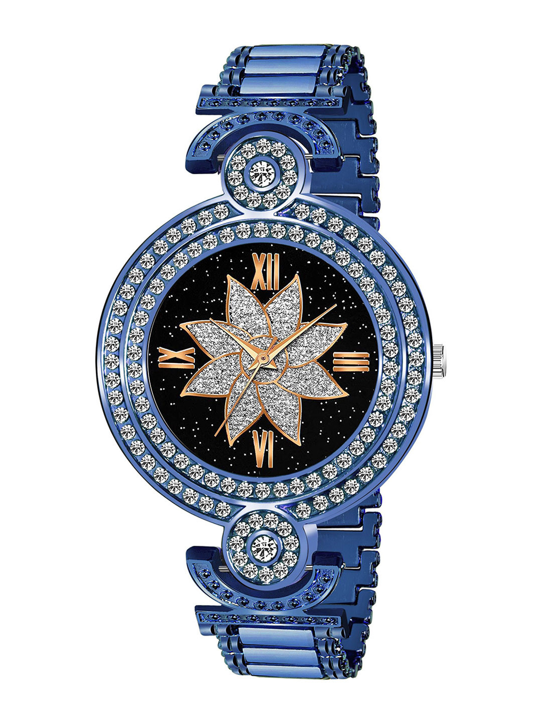 Gopal Shopcart Women Embellished Dial Analogue Watch GR_101 Blue Flower