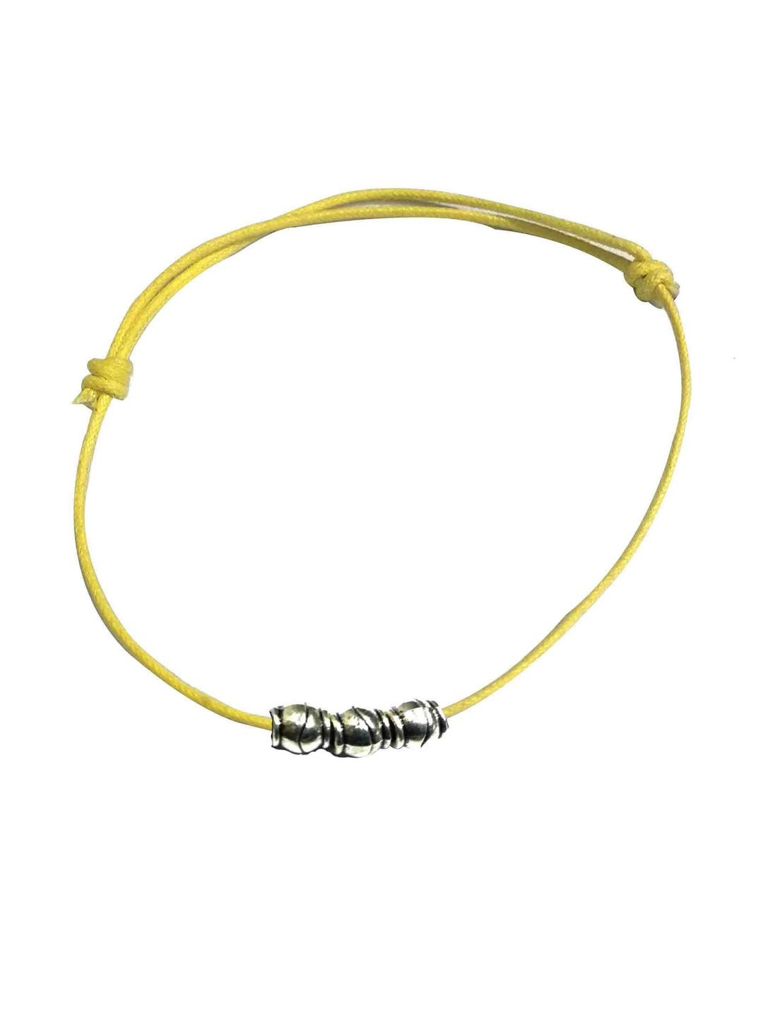 gurjari jewellers Unisex One Piece Green Oxidised Beads Thread Anklet