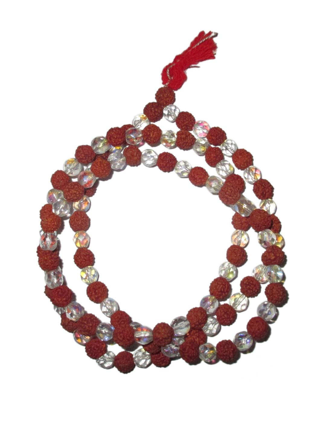 AURRA STORES Women Brown & White Alloy Rudraksha Beaded Chain