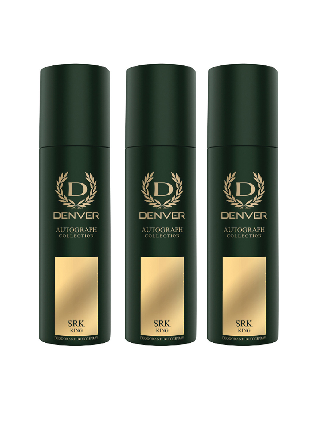 Denver Men Set Of 3 SRK King Autograph Collection Perfume Body Spray 140 ml Each