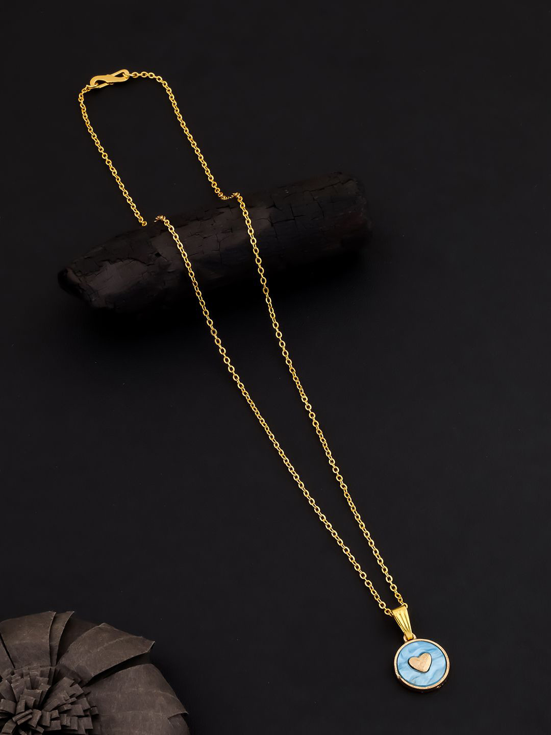 DressBerry Women Set of 2 Gold-Plated Stainless Steel Stylish Elegent Pendant With Chain