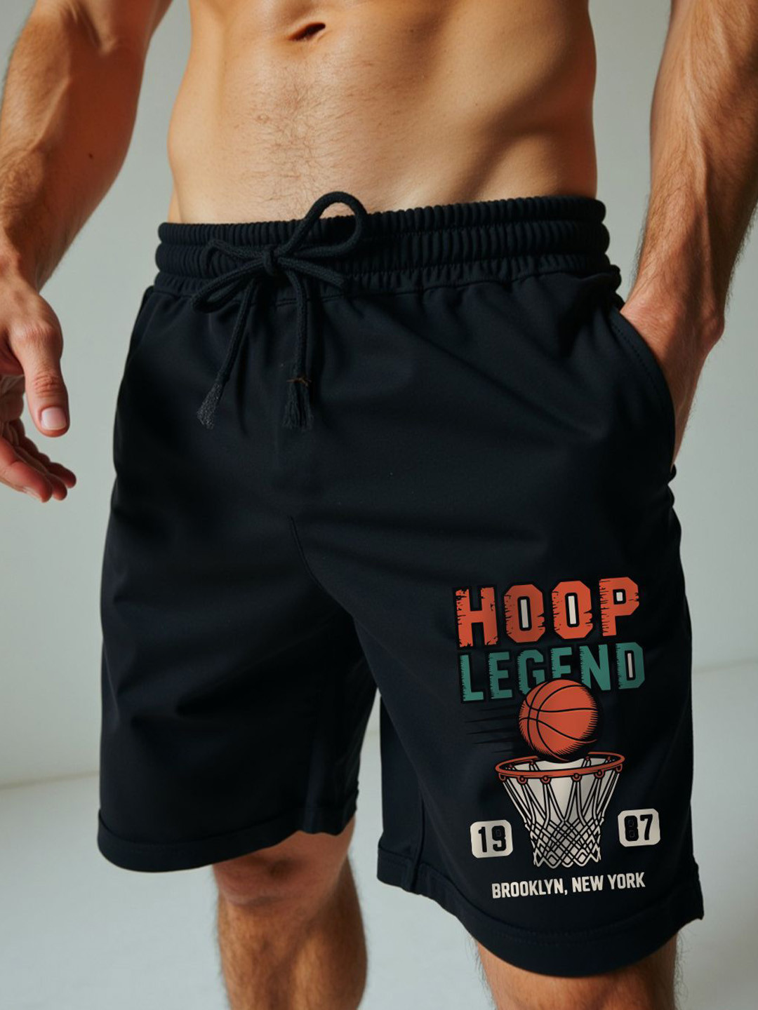 Mad Over Print Men Typography Printed Regular Fit Low-Rise Cotton Sports Shorts