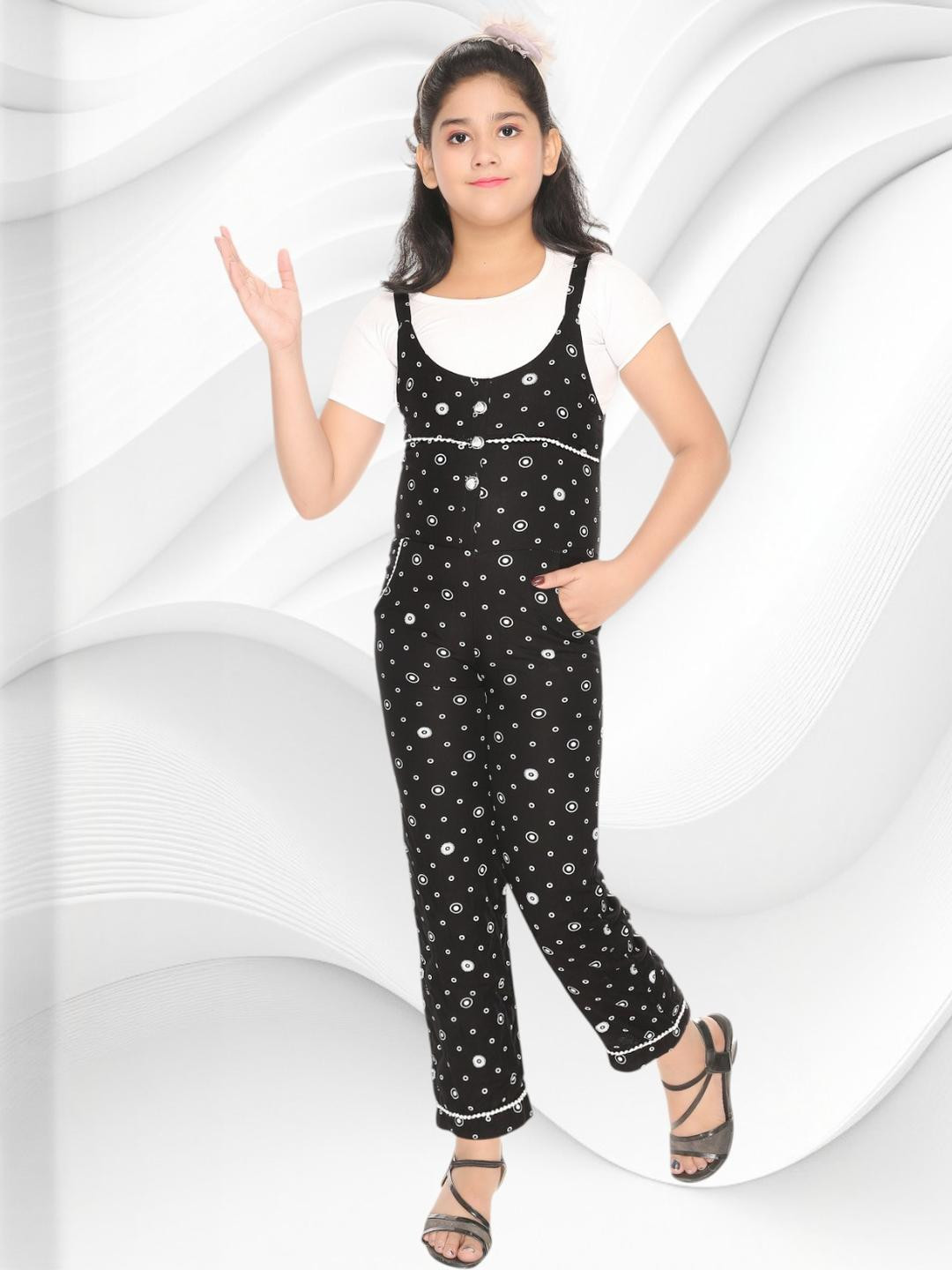 Smuktar garments Girls Black Jumpsuit