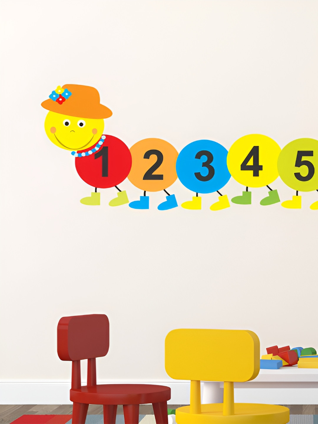 LANSTICK Yellow & Blue Printed Matte-Finished Splash-Proof Eco-Friendly Wallpaper