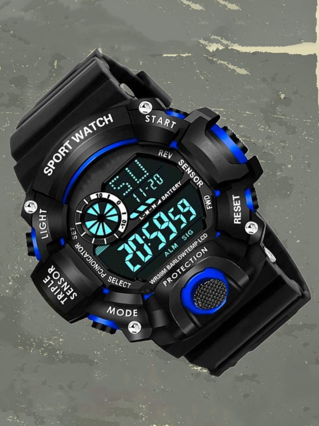 Hala Men Aluminium Dial & Straps Digital Watch Blue-SSA-6