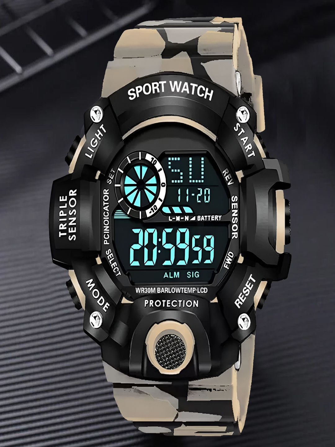 Hala Men Aluminium Bracelet Style Straps Digital Watch g90 beige