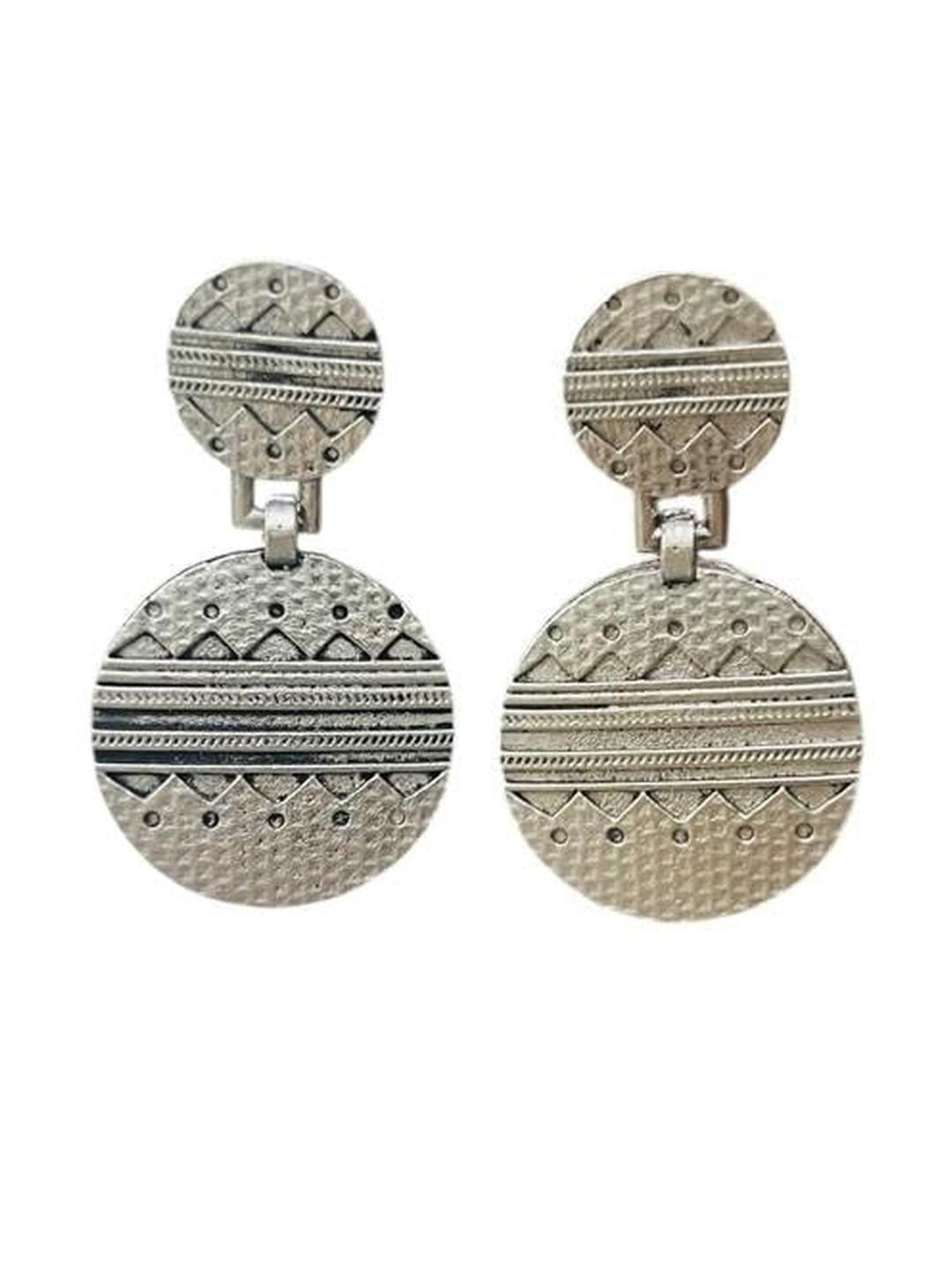 D Glamm Fashion-SPARKLING STYLE Circular Drop Earrings