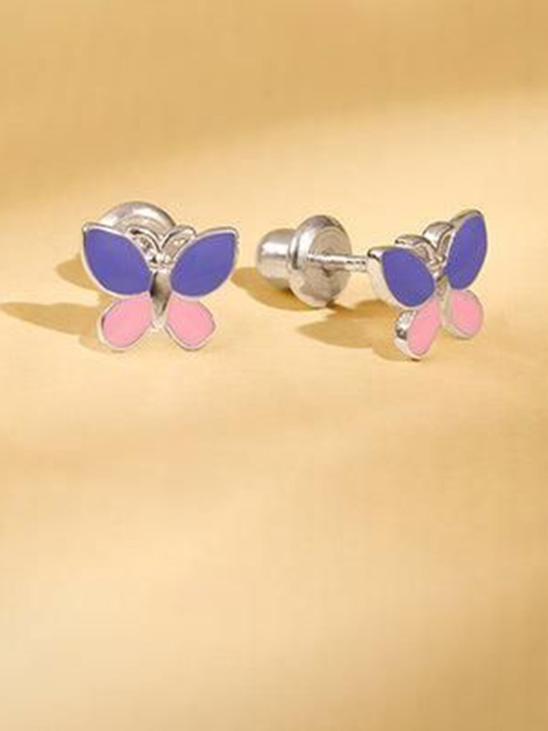 GIVA Girls Silver Rhodium-Plated Zircon Animal Studs Earrings