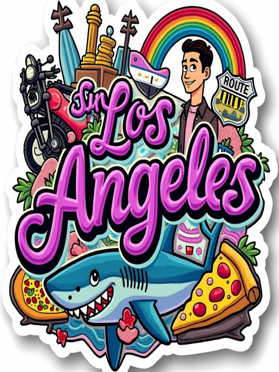 GIFTSHALA Los Angeles Country Theme Souvenir Wooden Refrigerator Fridge Magnet