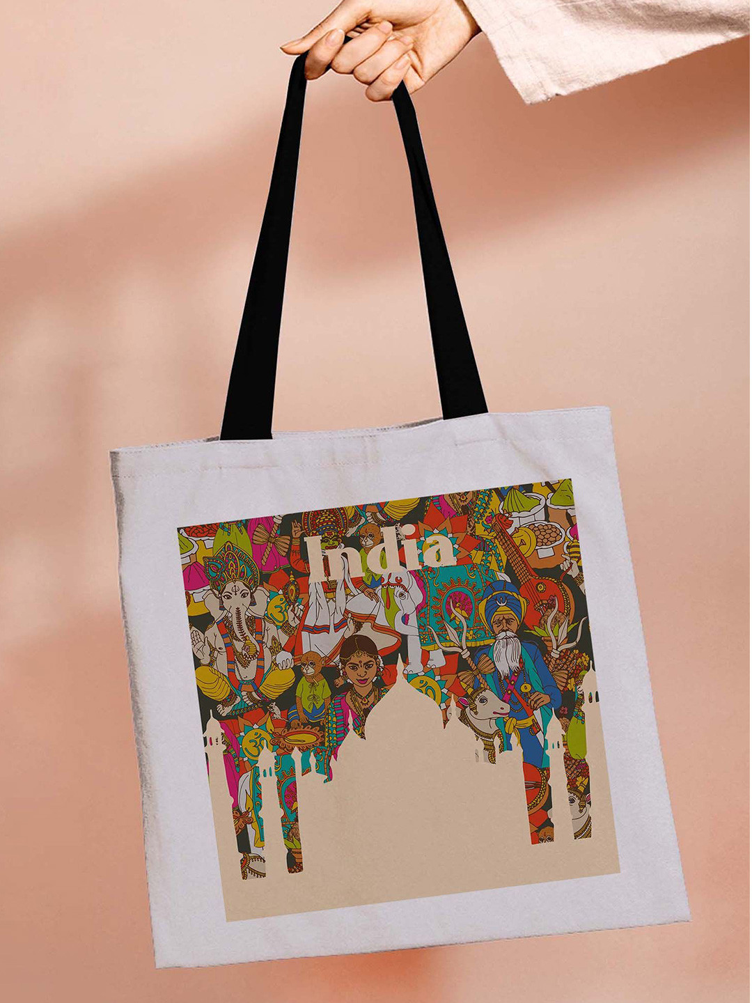 ARTBUG Women India Theme Printed Shopper Tote Bag