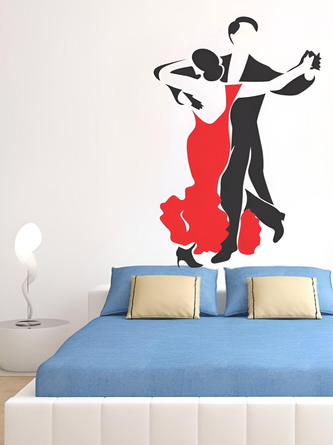 LANSTICK Red & Black Printed Matte-Finished Splash-Proof Eco-Friendly Wallpaper