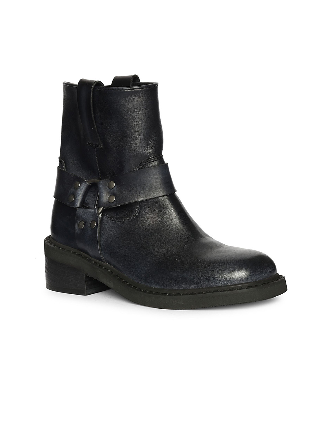 Saint G Women Genuine Leather Block-Heeled Winter Ankle Boots