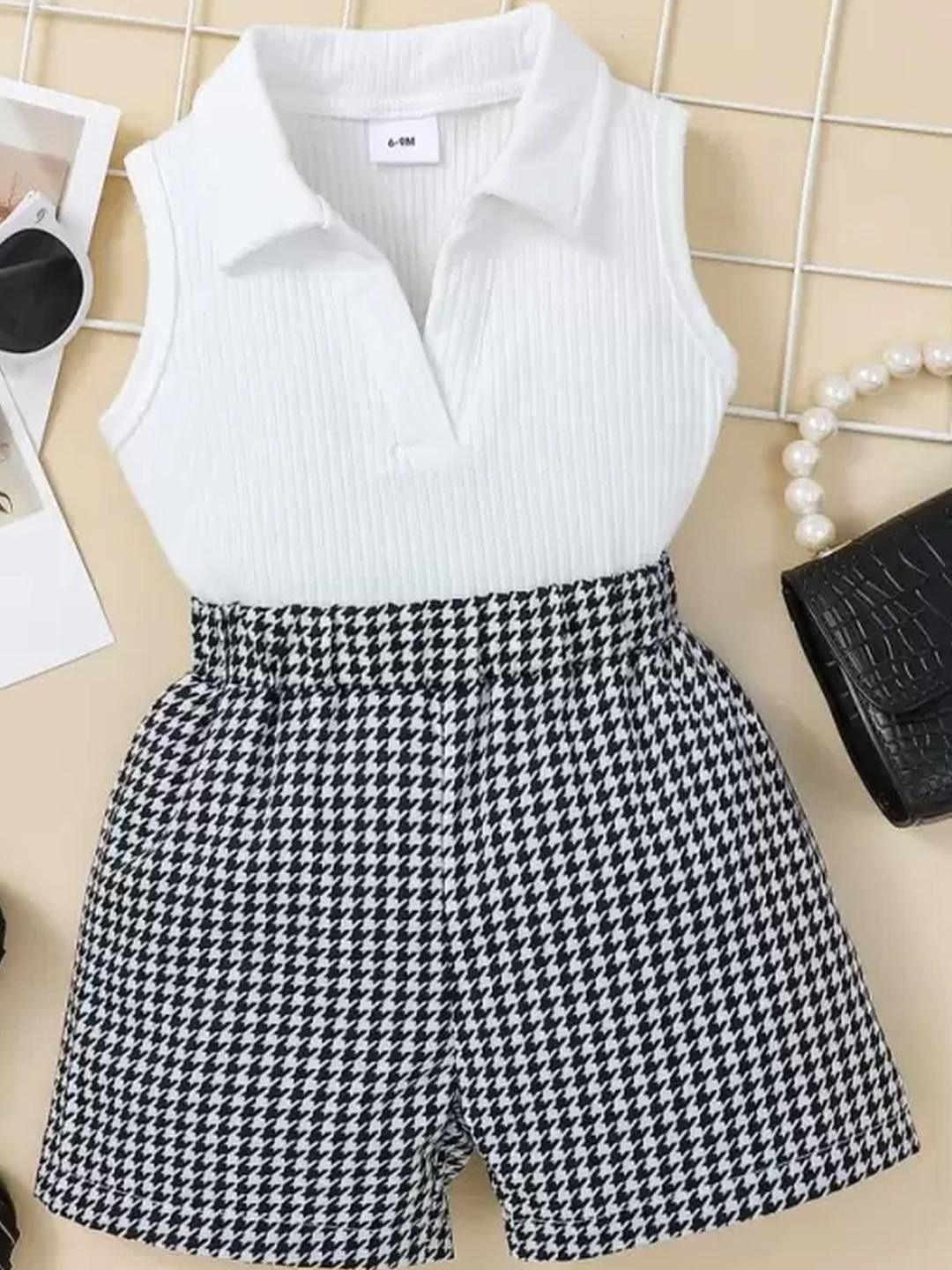 STINITY White Cotton Blend Clothing Set