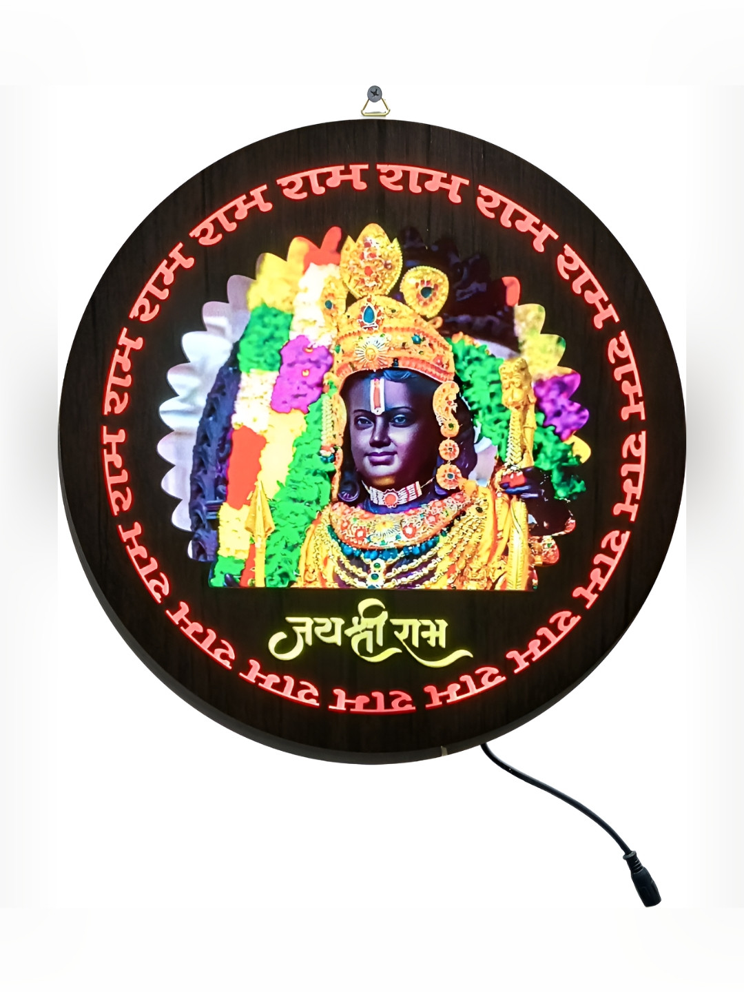 SHRI KHATU SHYAM CREATION MDF Floral Glossy Hanging Hall Spiritual Wall Decor-12In