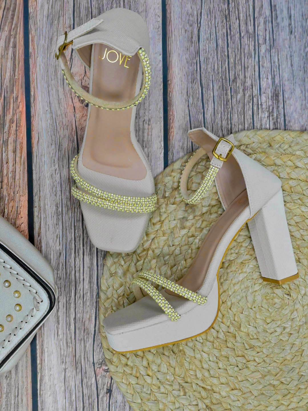 Jove Women Embellished Block Heel Sandals Western - Embellished