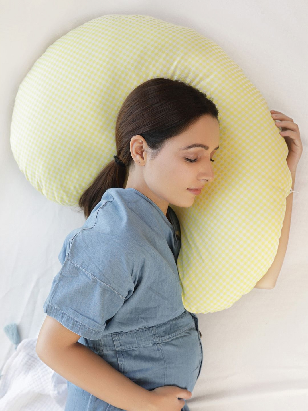 MiArcus Yellow Cotton Maternity Pillow