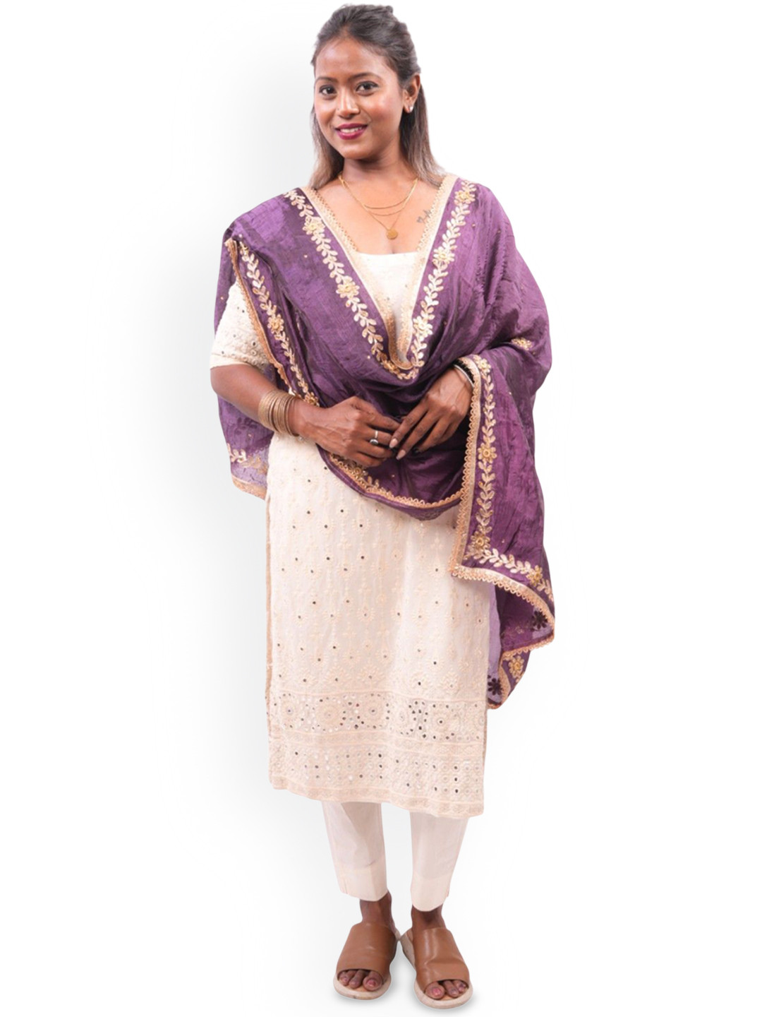 URBAN KANYA Embroidered Gotta Patti Dupatta