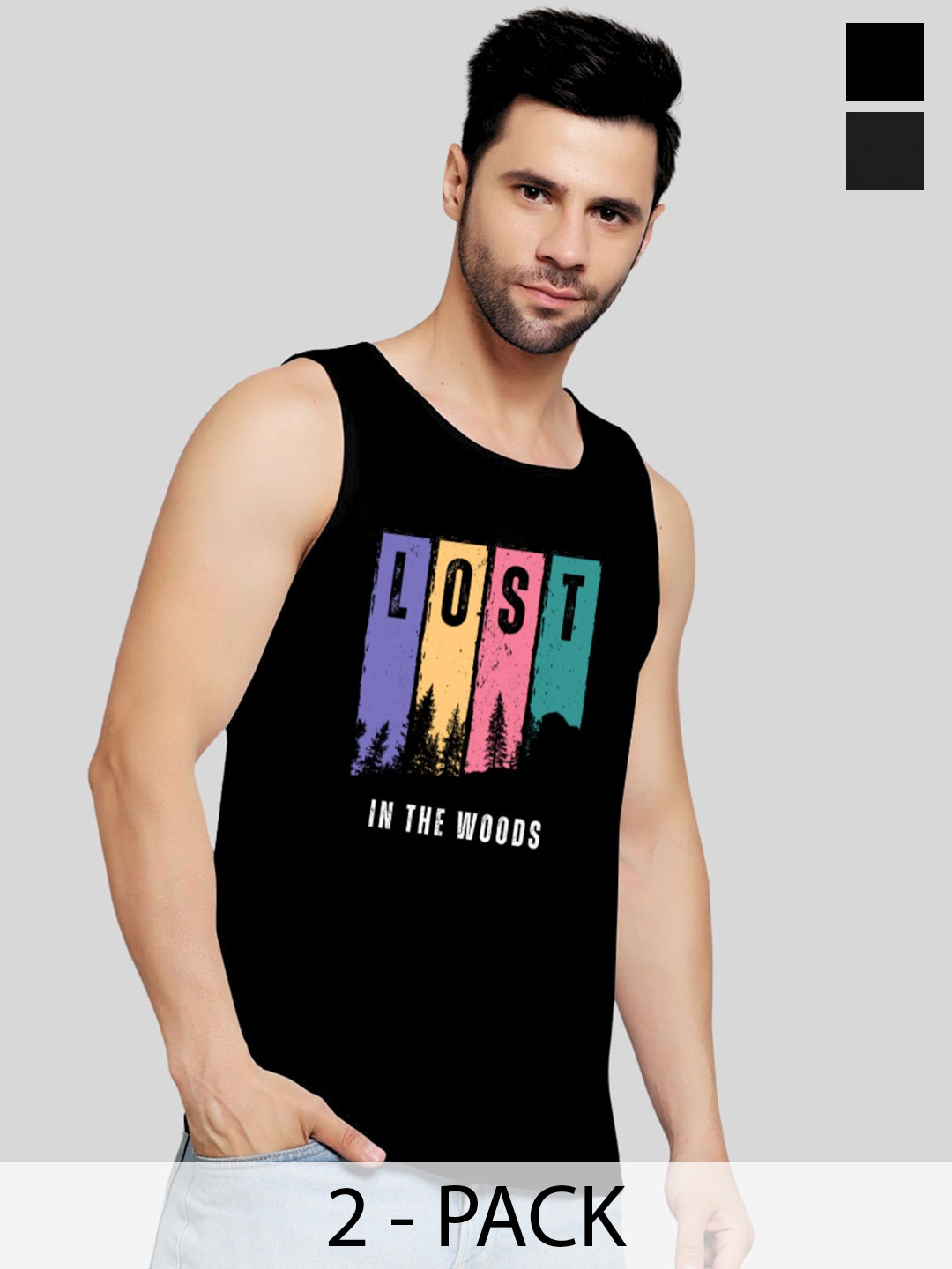 UpClothing Pack Of 2 Printed Gym Vests UpClothing Printed Vest Combo 2