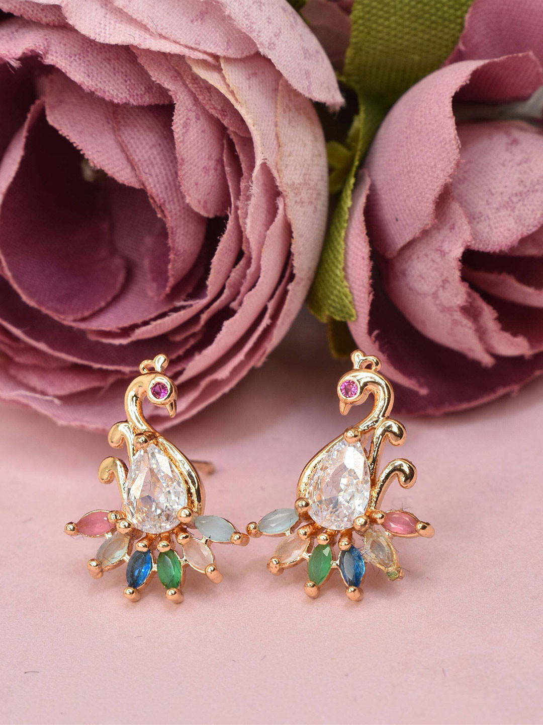 MEIRA JEWELLERY Artificial Stones Studded Animal Shaped Drop Earrings