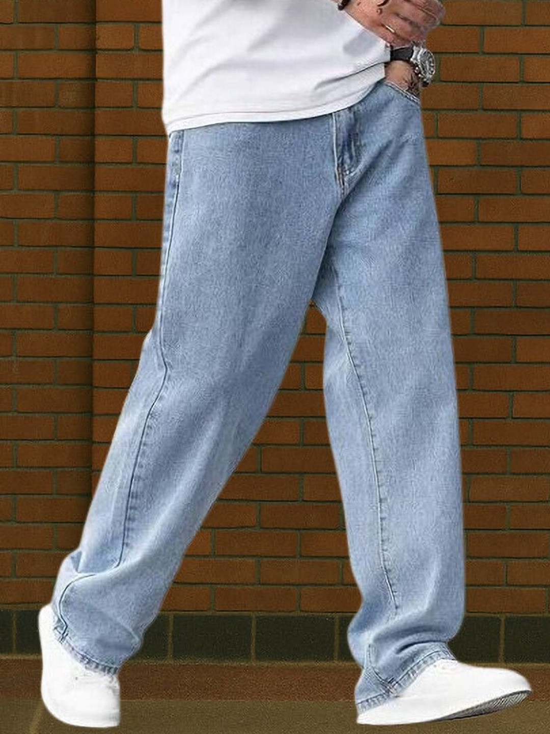 MAAHIT Men Mid-Rise Light Fade Stretchable Jeans