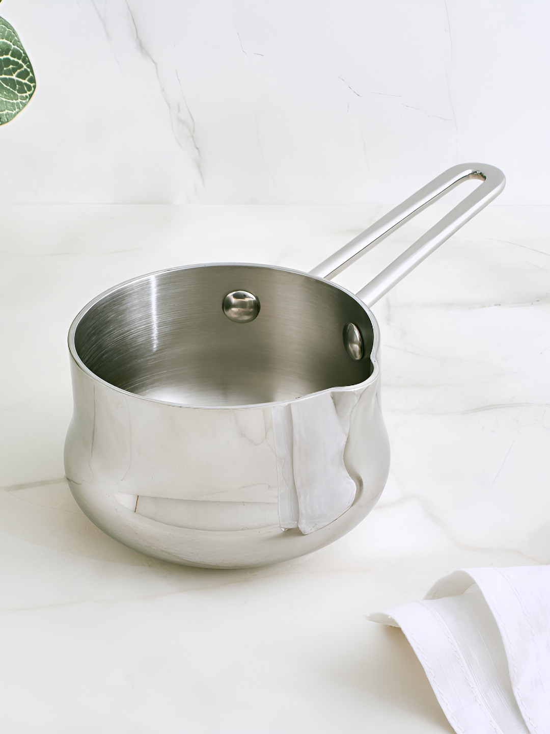 Home Centre Terra Tales Carin Silver-Toned Easy to Clean Stainless Steel Pan 500ml