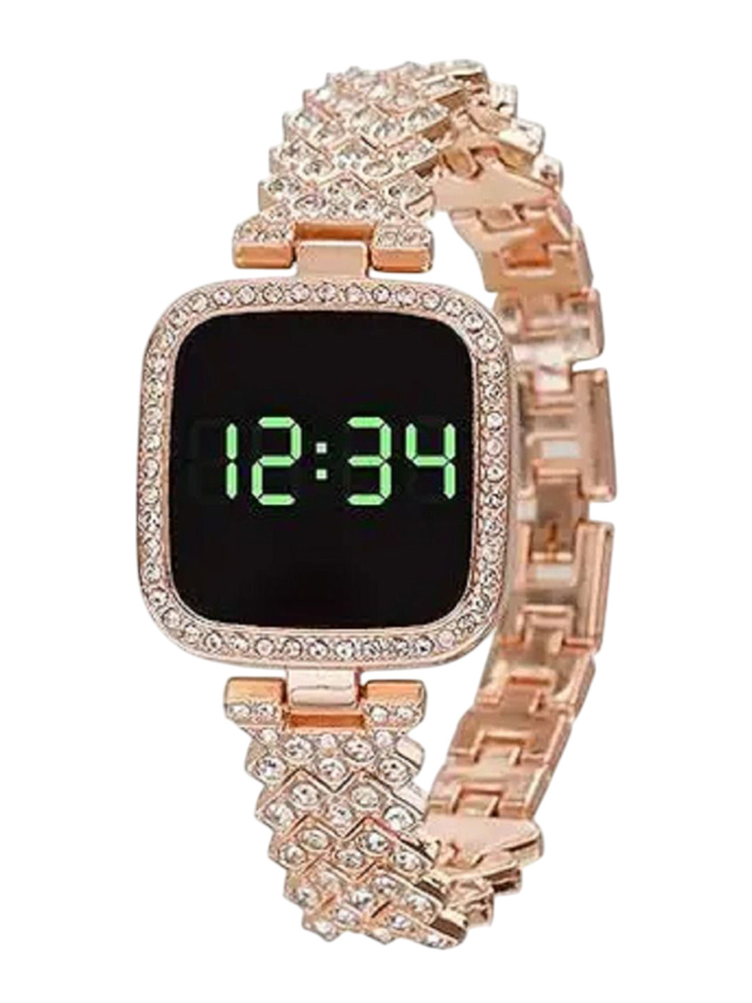 SELLORIA Women Dial & Stainless Steel Bracelet Style Straps Digital Watches