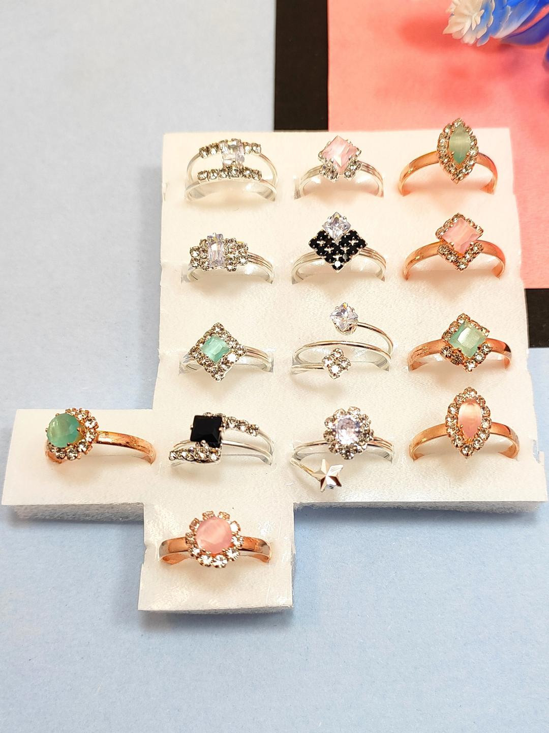 DIVYANSHI COLLECTION Brass American Diamond Finger Ring