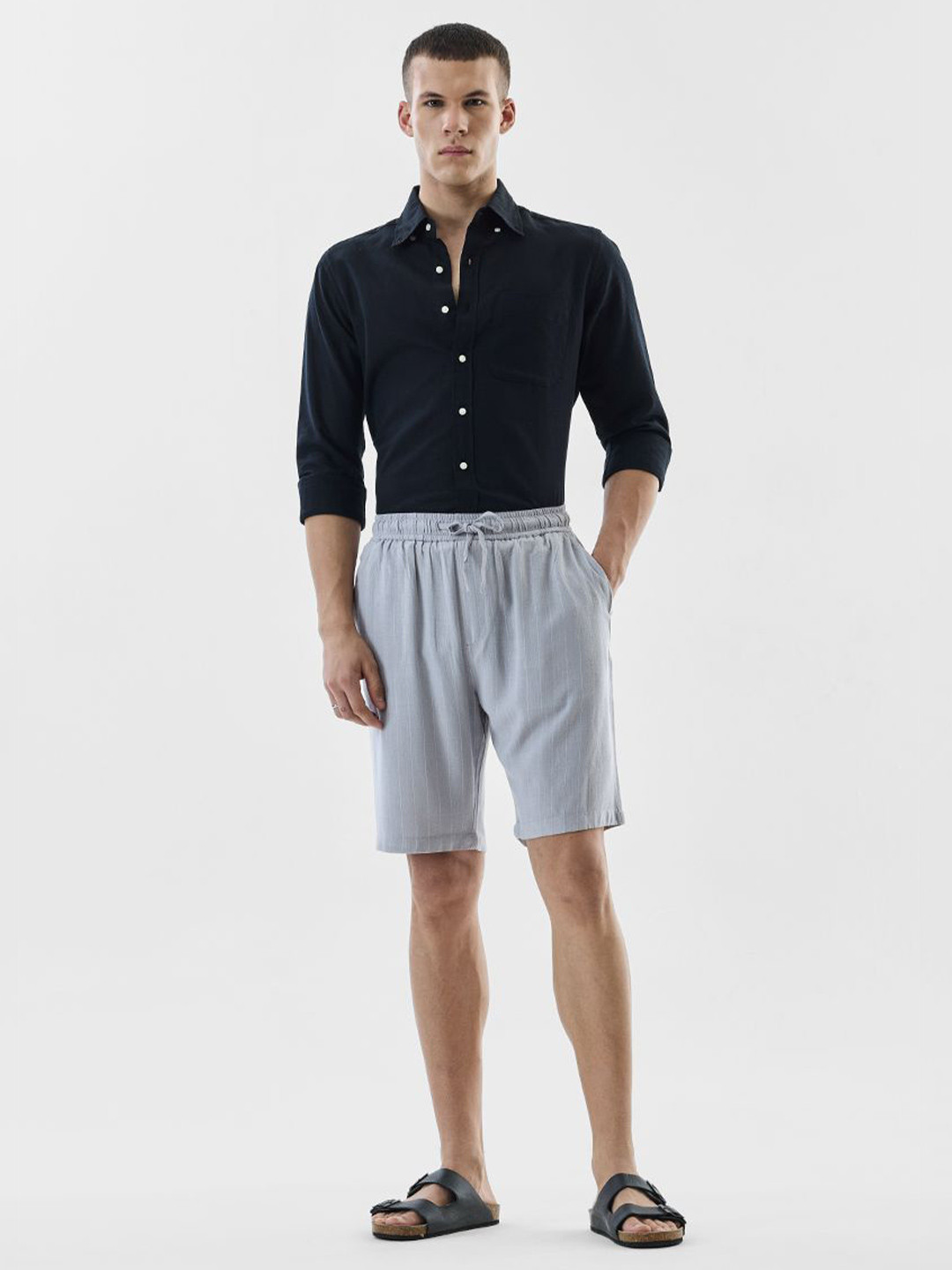 Snitch Men Striped Fashion Technology Shorts