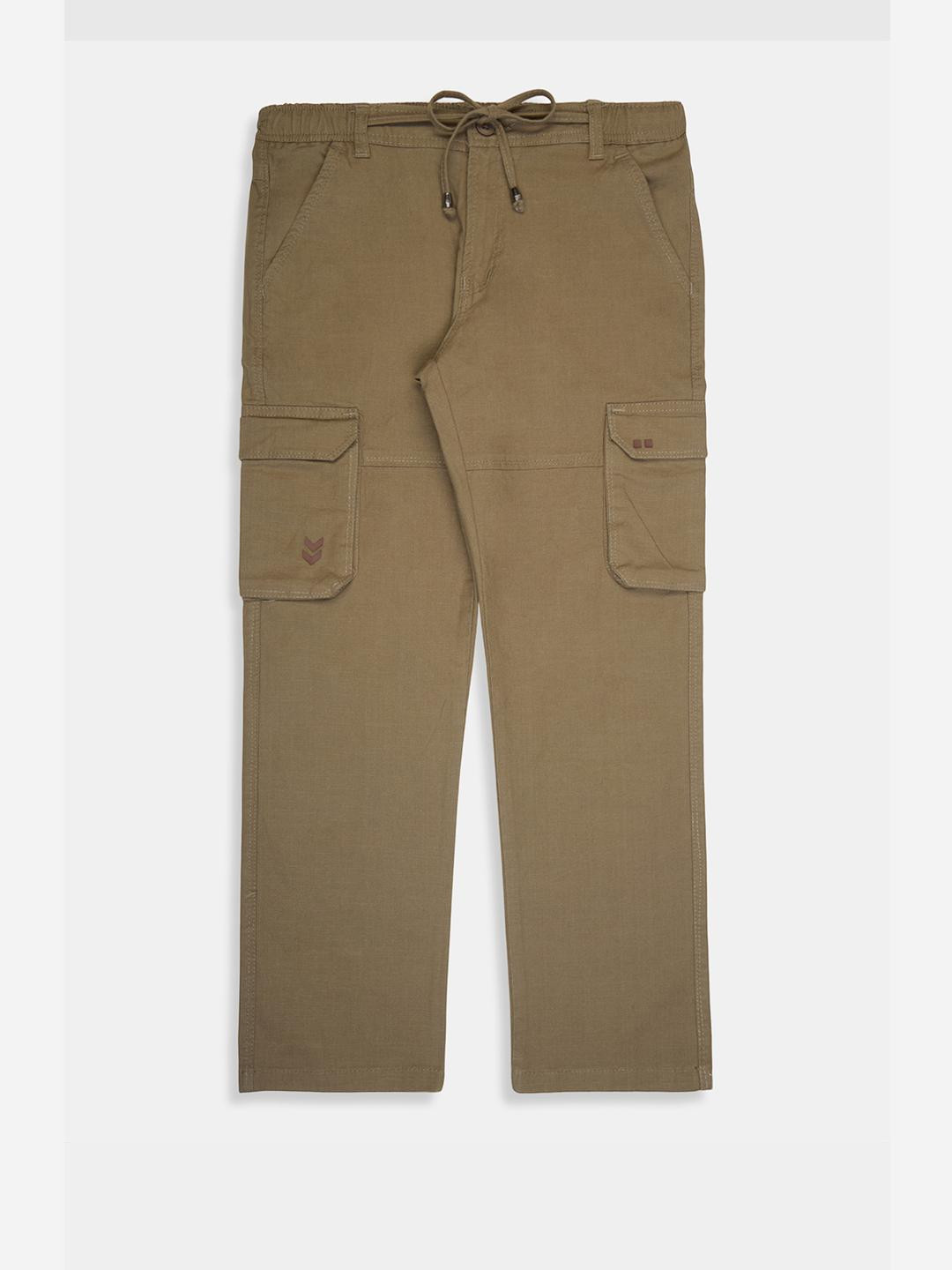 CAVIO Boys Relaxed Khaki Cargos Trousers