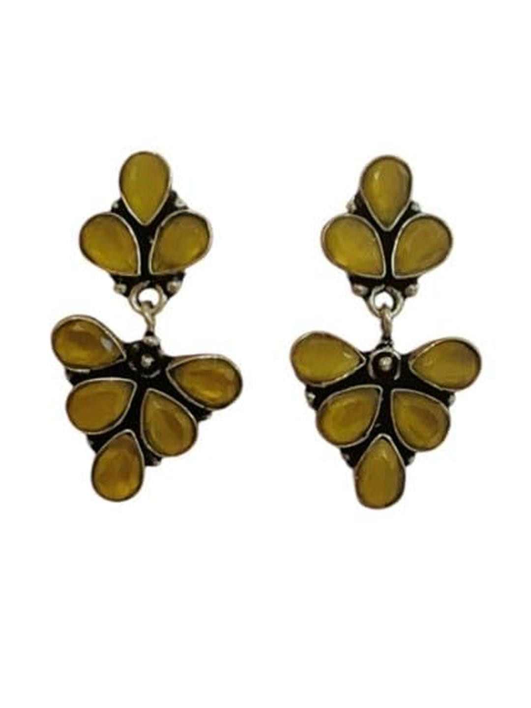 D Glamm Fashion-SPARKLING STYLE Stones Studded Drop Earrings