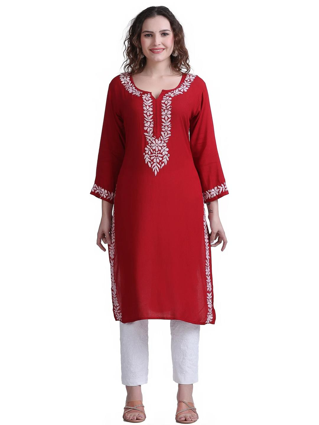 FIIZA Floral Embroidered Kurti