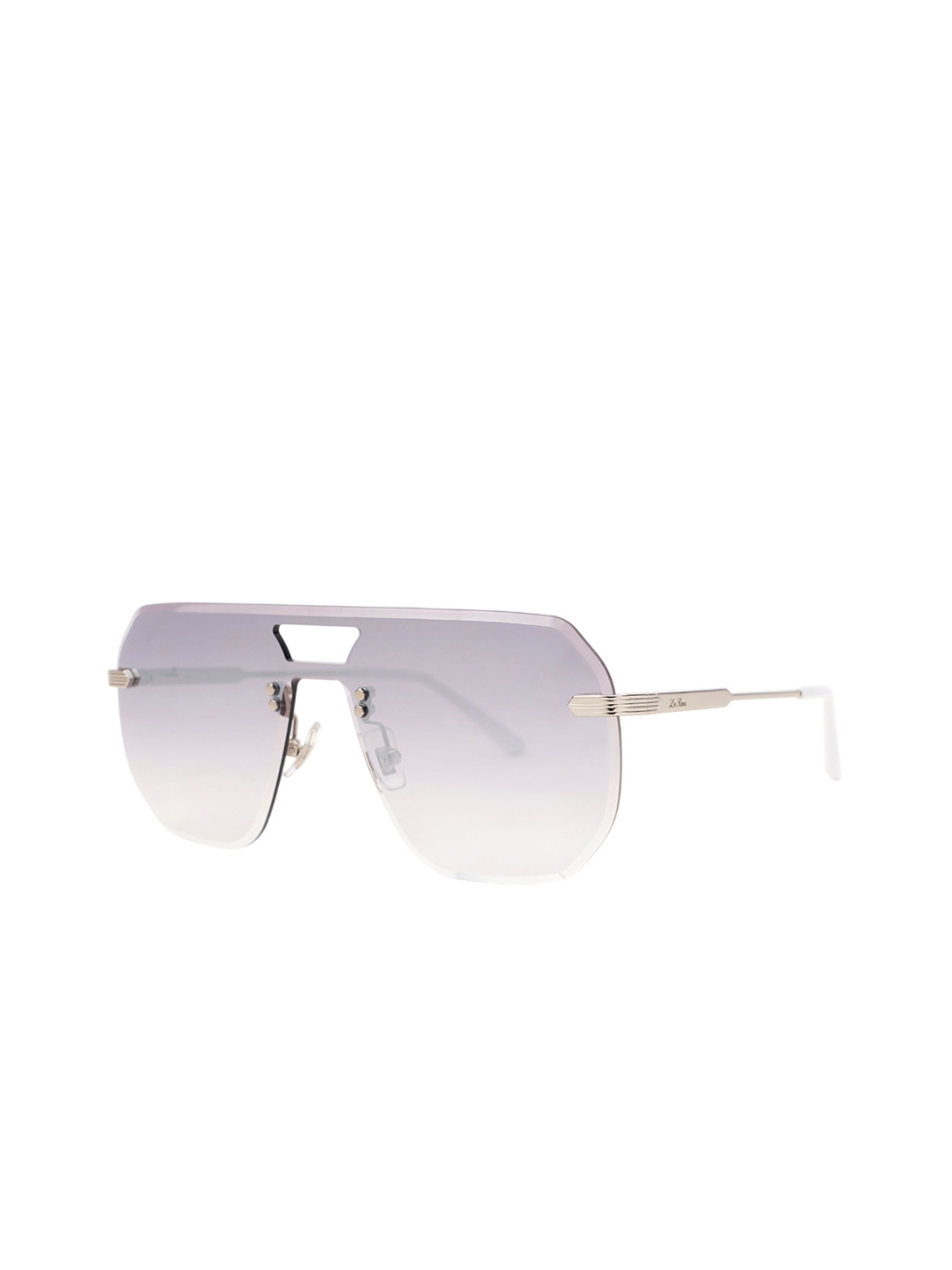 TAMZY Unisex Blue Lens & White Oval Sunglasses with