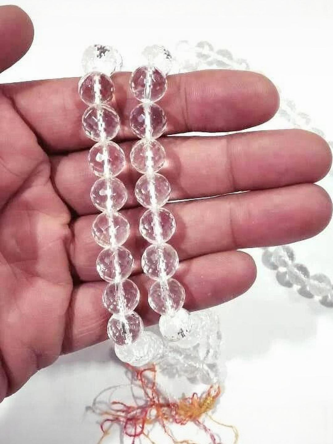 AURRA STORES Unisex Quartz Studded Mantra Chanting Chain