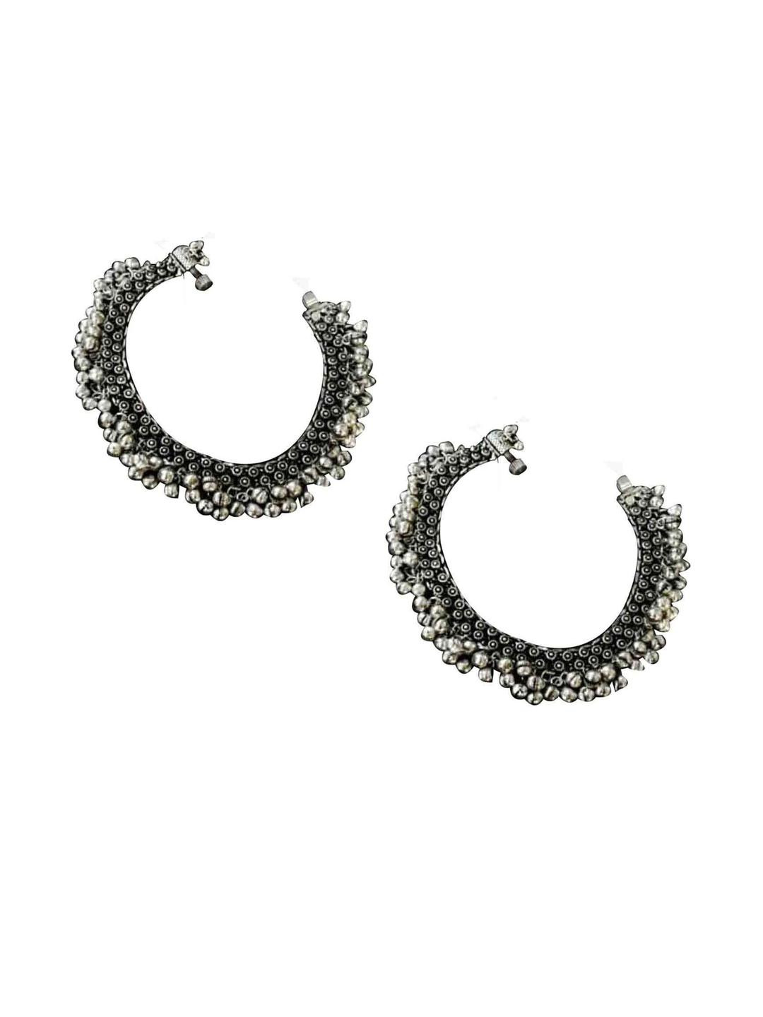 gurjari jewellers Women Silver Color Alloy Oxidised Artificial Beads Ethnic Anklet