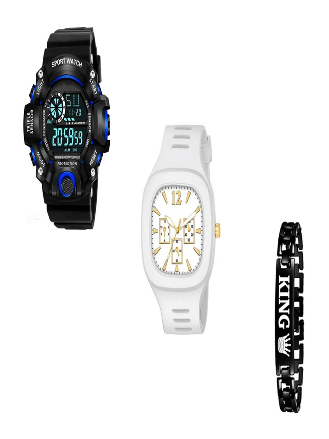 Hala Men Solid Round Regular Formal Digital Watch Comes With Bracelet - King SSA