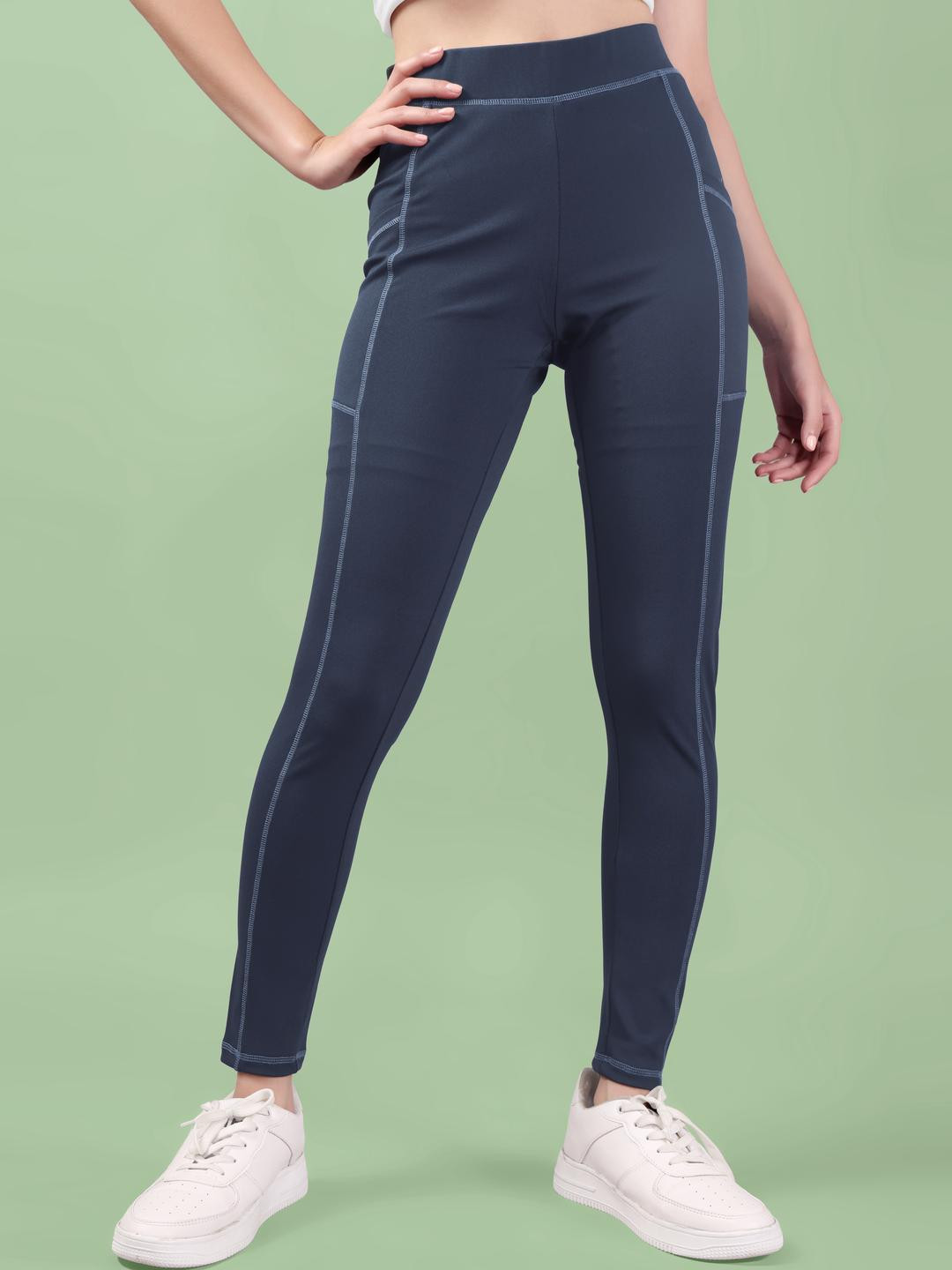 SAKARMAA Women Grey Training/Gym Slim Fit Sports Tights